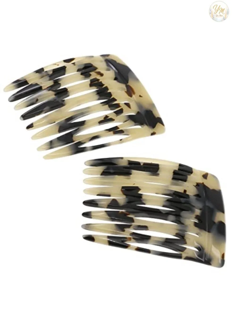 Handmade French Hair Side Comb Set Strong Hold Cellulose Acetate Up-Do Styling